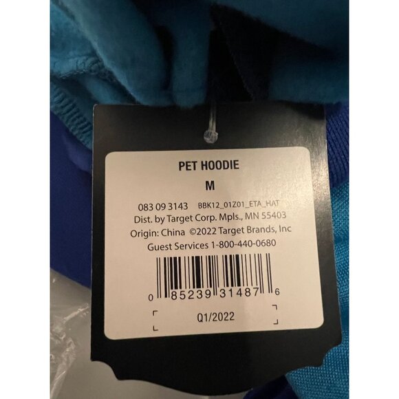 Hyde & EEK! Boutique Halloween Collection Hoodie Dog Costume Blue M - Picture 3 of 3